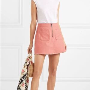 ✨ Madewell Pink A-Line Zip Pink Mini Skirt With Raw Hem✨